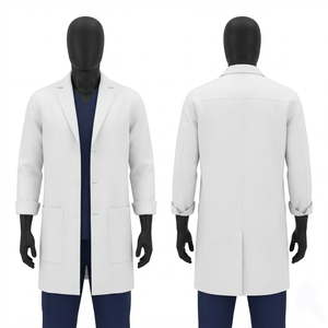 Premium Sales Blackhardson White Unisex Lab <b>Coat</b> 220 GSM Cotton Blend Fabric Custom Logo Embroidery <b>Long</b> Sleeve Medical Needle - Product Image 1