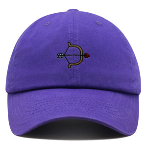 Casquette de baseball violette à 6 panneaux avec logo arc et flèche brodé, unisexe, réglable, en coton, décontractée, pour adulte - Product Image 1