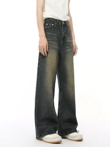 Designer Custom <b>Men</b> Baggy Denim Jean Vintage Washed Stack Jeans Distressed Wide Leg Oversized Baggy Jeans for <b>Men</b> High Street - Product Image 6