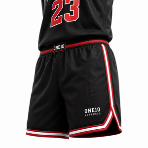 Conjunto de Camiseta de Baloncesto con Logotipo Personalizado, Negro y Rojo, Sublimada, de Malla, Sin Mangas, Unisex, Ajuste Atlético para Adultos, 100% Poliéster, 420g, para Todas las Temporadas - Product Image 4