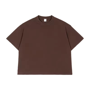 เสื้อยืดทรงบ็อกซ์แบบครอปสำหรับผู้ชาย เสื้อยืดคอตตอน 100% หนานุ่มสั่งทำพิเศษ เสื้อยืดโอเวอร์ไซส์คอเต่า เสื้อยืดทรงบ็อกซ์ขนาดใหญ่พิเศษ - Product Image 5