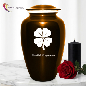 Glossy Mocha Brown Cremation Urn with Floral Design Customized Colors Wholesale Price Funeral Decorative <b>Keepsake</b> <b>Ashes</b> Jars - Product Image 1