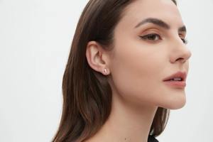 Pendientes de Diamante Cultivado en Laboratorio con Forma de Corazón, Oro de 14K, Cierre de Rosca, para Hélice y Cartílago, Certificados, Elegantes para Aniversario de Bodas - Product Image 6