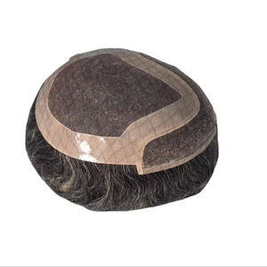 Peluca de Cabello Remy Chino Mono Front Lace Taz de Calidad Premium con Trama Única y Estilos de Ondas Profundas Naturales - Product Image 1