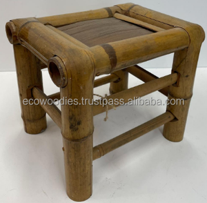 Repose-pieds ottoman en bois, tabouret de douche, gain de place, écologique, léger, moderne, pour salon, console avec incrustations en os - Product Image 6