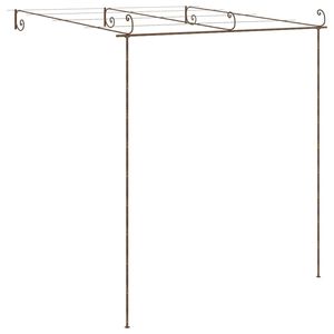 Arco da Giardino in Ferro Battuto Marrone Antico con Grandi Intarsi Decorativi, Gazebo con Tettoia, Pergola - Product Image 4