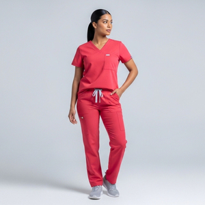 Conjunto de Uniformes Médicos Personalizados para Enfermeras de Hospital, 2 Piezas, con Cuello Alto y Manga Corta, Venta al Por Mayor - Product Image 2