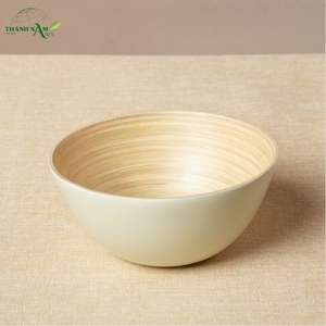 Bol en bambou pressé coloré moderne avec intérieur naturel, écologique et jetable pour la rentrée scolaire - Product Image 2