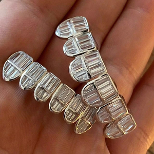 2024 luxe 10k solide or dents grill diamant 2023 style tendance Provence personnalisé grillz poussière moissanite unisexe pour femmes hommes - Product Image 1