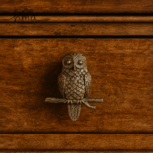 Tirador de Gabinete Decorativo Tradicional de Aleación de Zinc con Diseño de Búho, Pomo de Pájaro Hecho a Mano, Manija Vintage para Muebles, Decoración del Hogar - Product Image 1