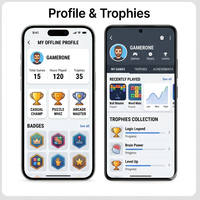 Application mobile hybride RoyalCraft Enterprise Offline Game Hub – Application mobile hybride pour Linux/Android, disponible en stock, jeux de puzzle et décontractés