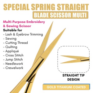 Gold Stainless Steel <b>Cuticle</b> <b>Scissors</b> Straight Blade Sharp Tip Custom Logo Right-Handed Manicure for Nail Art and Beauty Salon - Product Image 4
