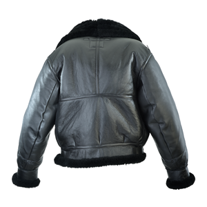 Veste en cuir de mouton Flying Fortress pour homme, veste bicolore - Product Image 2