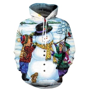 Sweat-shirt en molleton 100 % coton pour homme, motif drôle et mignon, idéal pour les fêtes de Noël 2021, couleur unie ou camouflage - Product Image 1