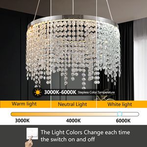 Lampadina moderna e moderna lampada a sospensione in cristallo di lusso da 15.7 pollici, lampada da soffitto e lampadario - Product Image 6