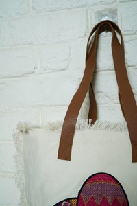 Sac messager en coton personnalisé 2026, style bohème et tendance, pour femme, idéal plage et voyage, broderie machine unie, taille personnalisable - Product Image 3