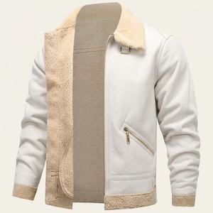 Chaqueta de moto reversible de piel auténtica para mujer, forrada de piel de oveja, con cuello vuelto y cremallera - Product Image 6