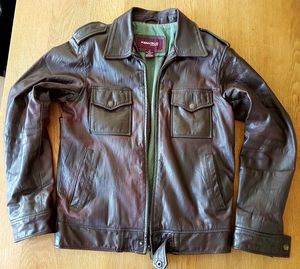 Men's Genuine Leather Winter Jacket Vintage Biker Motorcycling <b>Coat</b> Stand Collar <b>Zipper</b> Waterproof Regular Length Pocket High - Product Image 1