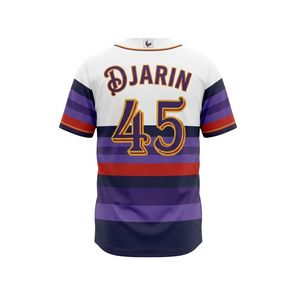 Maillots de baseball américains personnalisés 2025 neufs, surpiqués, grande taille, col en V, manches courtes, en maille, vente en gros - Product Image 4