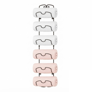 Stainless Steel <b>Towel</b> Rack for Bathroom <b>Wall</b>-<b>Mounted</b> Rolled <b>Towel</b> Holder & Organizer Space-Saving Guest <b>Towel</b> <b>Rail</b> for Hotels - Product Image 2