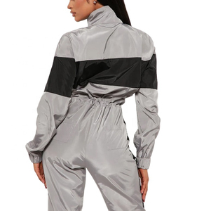 Custom Color <b>Women</b> Casual Sports Jogger Tracksuit Plus Size Color Block Street Wear Nylon <b>Jacket</b> Tracksuit For <b>Women</b> - Product Image 5