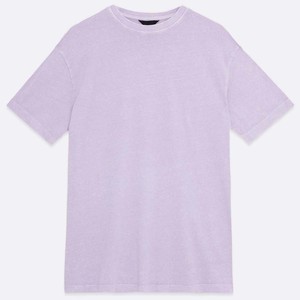 เสื้อยืดคอกลมโอเวอร์ไซส์สำหรับผู้หญิง สีลาเวนเดอร์ล้วน ทรงหลวม แขนสั้น ผ้าฝ้ายเจอร์ซีย์ 100% ระบายอากาศได้ดี เหมาะสำหรับใส่ในฤดูใบไม้ผลิและฤดูร้อน - Product Image 2