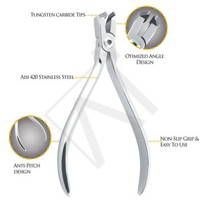 คีมตัดปลายสายจัดฟัน Accuram Professional Orthodontic Distal End Cutter ทำจากสแตนเลส พร้อมที่จับนิรภัยสำหรับตัดปลายสายจัดฟัน - Product Image 2