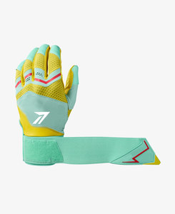Guantes de Bateo de Béisbol Personalizados por Sublimación, Transpirables, con Impresión a Todo Color, Dorso Perforado, Palma con Agarre Blanco y Correa para la Muñeca - Product Image 6