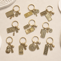 Porte-clés en alliage avec breloque porte-bonheur Abacus et billet de banque, collection souvenir, cadeau, vente en gros, logo personnalisé