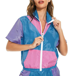 Ensemble de survêtements pour femmes, 2 pièces, coupe-vent personnalisé, short et veste courte, style streetwear - Product Image 4