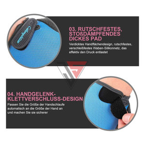 Guantes de Ciclismo para Exteriores Hechos de Tela de Malla, Tela de Rizo, Palmas de Cuero Sintético con Pedrería, Anti-Corte, Antideslizantes, Anti-Impacto - Product Image 5
