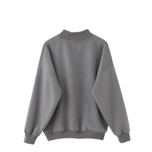 Sudadera de cuello alto de forro polar grueso de alta calidad OEM/ODM con estampado de moda para hombre, sudaderas con capucha y sudaderas. - Product Image 3