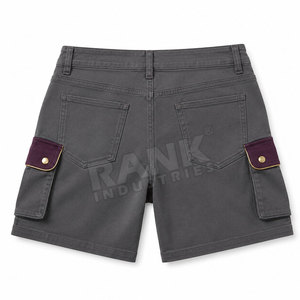 Shorts cargo pour femmes, vente en gros, faible MOQ, taille ajustable, multi-poches, décontractés, pour l'extérieur, nouvelle mode avec braguette boutonnée - Product Image 3