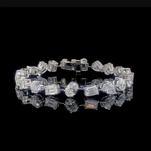 Exclusiva Pulsera de Diamantes E F VVS2 Cultivados en Laboratorio, Oro Blanco de 14k, Múltiples Formas, 8.2 Ct - Product Image 5