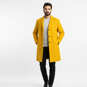 Abrigo de lona elegante para hombre, de lana y poliéster, con forro de algodón, de secado rápido, transpirable, con diseño de logotipo personalizado, abrigo formal de invierno - Product Image 4