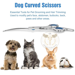 7.5\" Curved Professional Pet Grooming Shears Lightweight Stainless Steel Dog Cat <b>Scissors</b> - Product Image 4