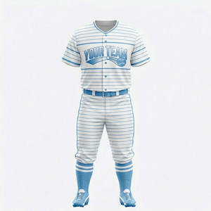 Uniformes de Béisbol Personalizados al por Mayor para Hombre, de Alta Calidad, con Nombre de Equipo, Impresión de Logotipo Personalizado, Cuello en V Corto, Tallas Grandes, Secado Rápido - Product Image 3