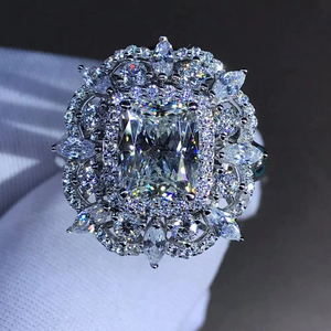 Bague de fiançailles en diamant Moissanite VVS de qualité supérieure, bijoux fins de luxe pour proposition de mariage, promesse, anniversaire, occasion spéciale - Product Image 2
