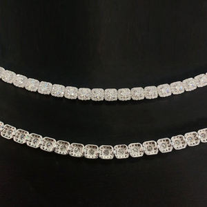 Classic 925 <b>Silver</b> Diamond Tennis Bracelet Round Brilliant Cut Prong Setting Geometric Link Unisex Everyday Wear Jewelry - Product Image 2