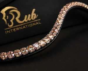 Diadema para Caballo Rub International Modelo 7860B, Hecha a Mano, en Forma de U, de Cuero, Cómoda, de Alta Calidad, Personalizable en Tamaño y Logotipo, de Lujo - Product Image 4