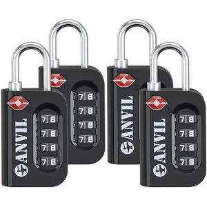 Lucchetto per Valigie Approvato TSA con Combinazione a 4 Cifre, 10.000 Combinazioni, Finestra per Password Facile da Leggere, Lucchetto da Viaggio - Product Image 1