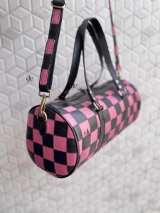 Unique Arrival Hand <b>Tooled</b> Leather Luggage Bags Checkers Pattern Handmade Bag Unisex Travel Bag Multi Uses <b>Small</b> Size Duffel Bag - Product Image 2