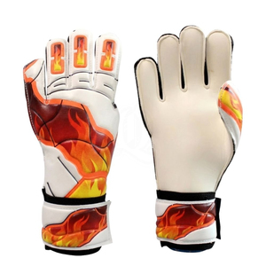 Gants de gardien de but unisexes en cuir PU à doigts entiers, design vague violet rose, fermeture auto-agrippante, respirants, pour le sport - Product Image 3