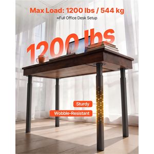 Pieds de meubles en acier réglables de 28 à 43,3 pouces, charge maximale de 1200 lb, installation rapide, robustes pour la maison et le bureau, 28 pieds de meubles - Product Image 2