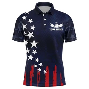 เสื้อโบว์ลิ่งคุณภาพสูงสำหรับผู้ชาย ผ้าถักโพลีเอสเตอร์/คอตตอน ดีไซน์ทีมแบบกำหนดเอง แห้งเร็ว ระบายอากาศได้ดี - Product Image 1