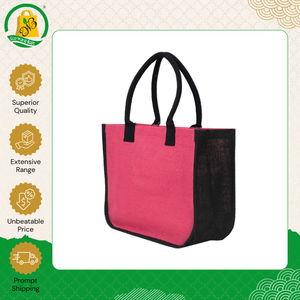 Professional Supplier Selling Best Quality <b>Plane</b> Red Color PP Laminated Tote Jute <b>Bag</b> with Weaved Padded Handle from India - Product Image 4