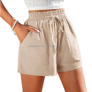 Brezzy Comfort <b>Women's</b> <b>Linen</b> <b>Shorts</b> Natural Casual Wear - Product Image 2
