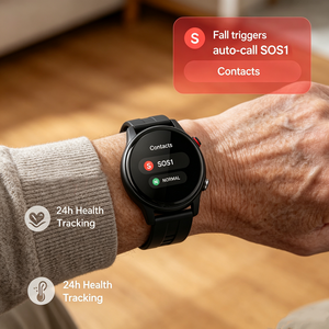 Montre pour personnes âgées Protocole 4G GPS WiFi LBS Localisation L23 Montre intelligente Sever Intégrer Alarme de chute SOS PPG Care Safe Health - Product Image 1