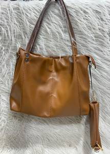 Women's Stylish PU Leather Tote <b>Bag</b> with Matching Pouch for Daily Use and Casual Shopping with Detachable Pouch - Product Image 2