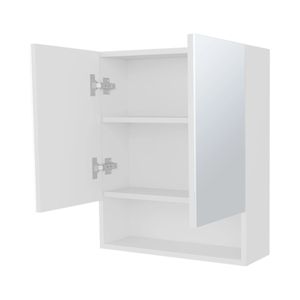Mobile da Bagno Bianco con Ante a Specchio e Vano Aperto - Product Image 4